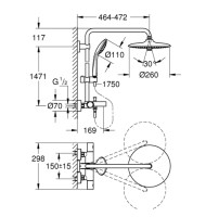 COLUMNA BAÑO TERMOSTATICA EUPHORIA 180 GROHE